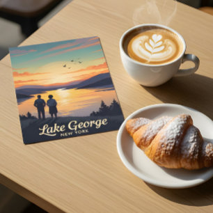 Vintage poster of lake George New York Postcard