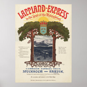 Vintage Poster Of The Lappland-Express Train