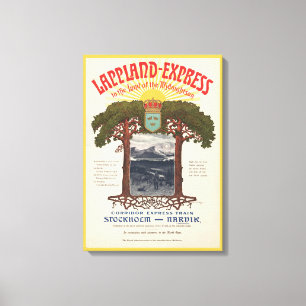 Vintage Poster Of The Lappland-Express Train Canvas Print