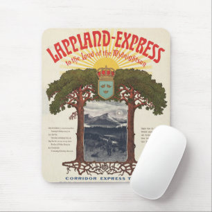 Vintage Poster Of The Lappland-Express Train Mouse Mat