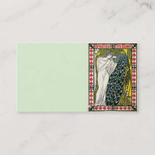 Vintage Poster:Peacock:Woman Business Card