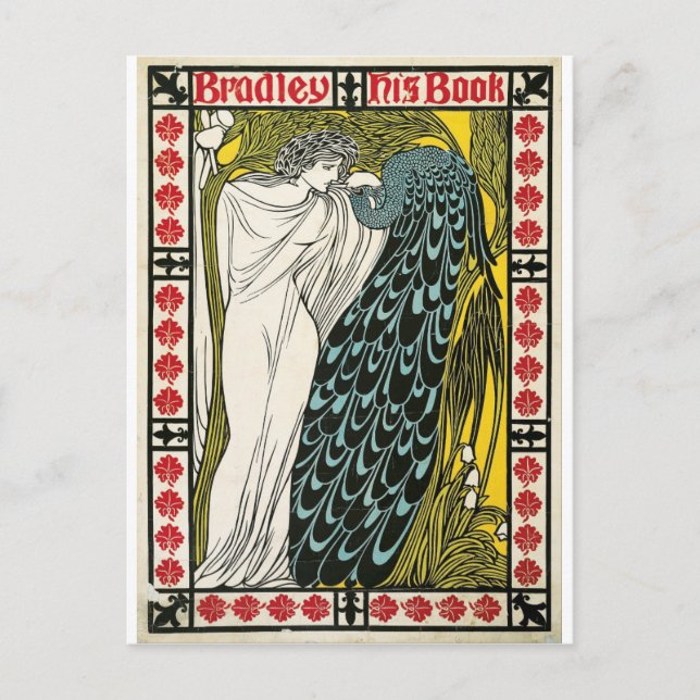 Vintage Poster:Peacock:Woman Postcard (Front)