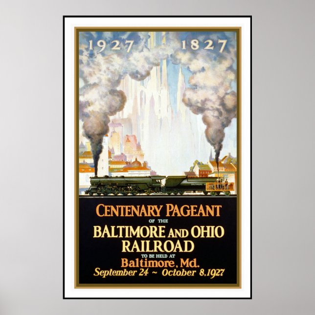 Vintage Poster Print Baltimore Railroad (Front)