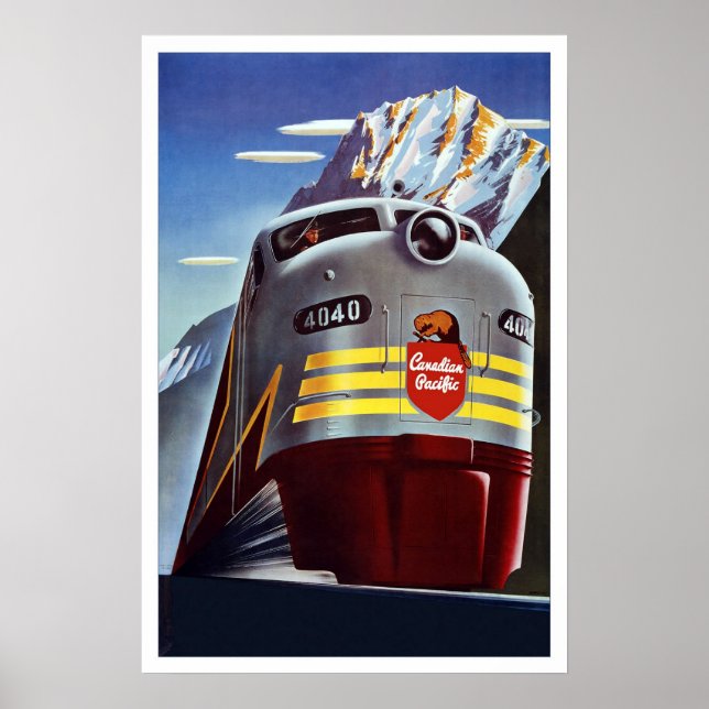 Vintage Poster Print Canada Train (Front)