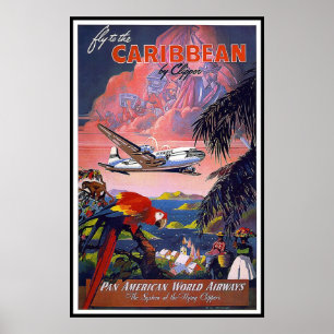 Vintage Poster Print Caribbean