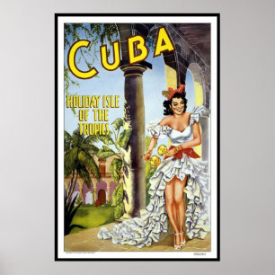 Vintage Poster Print Cuba Holiday Large