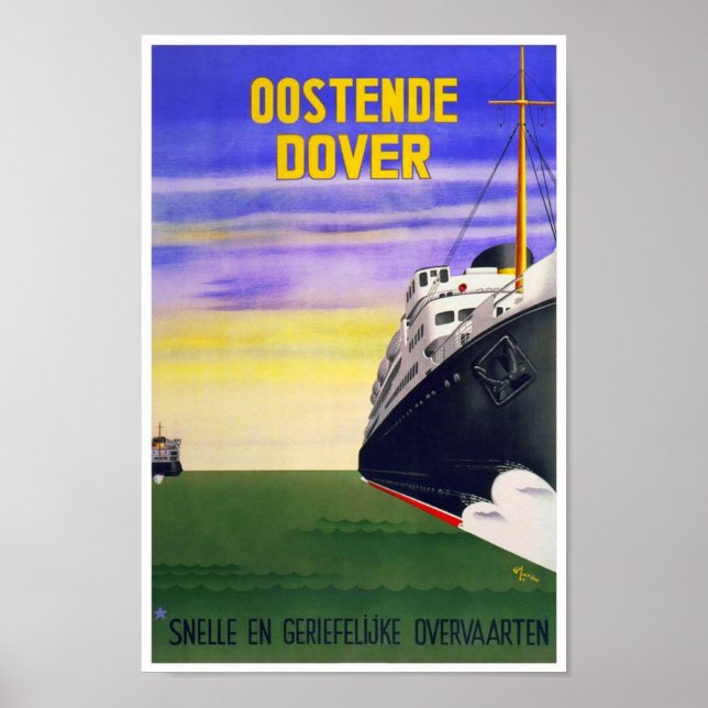 Vintage Poster Print Ostend Dover (Front)