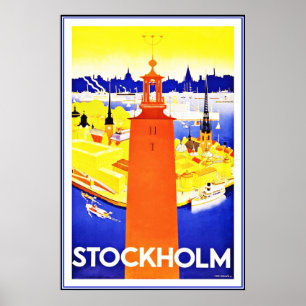 Vintage Poster Print Stockholm Large