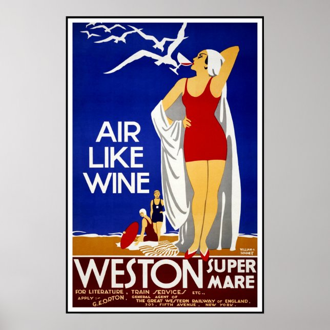 Vintage Poster Print Weston Super Mare (Front)