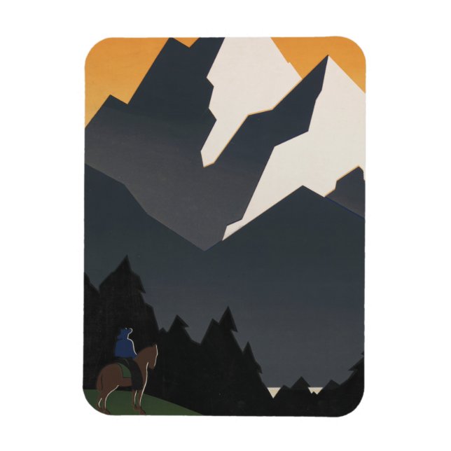 Vintage Poster Promoting Travel To Montana. Magnet (Vertical)