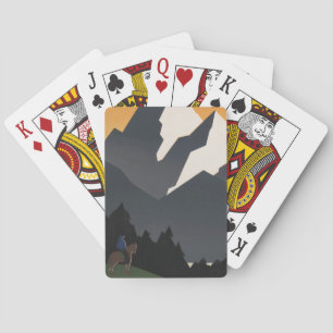 Vintage Poster Promoting Travel To Montana. Playing Cards
