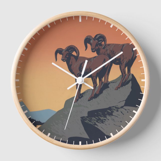 Vintage Poster Promoting Travel To National Parks Clock (Front)