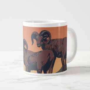 Vintage Poster Promoting Travel To National Parks Large Coffee Mug