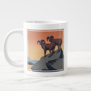 Vintage Poster Promoting Travel To National Parks Large Coffee Mug