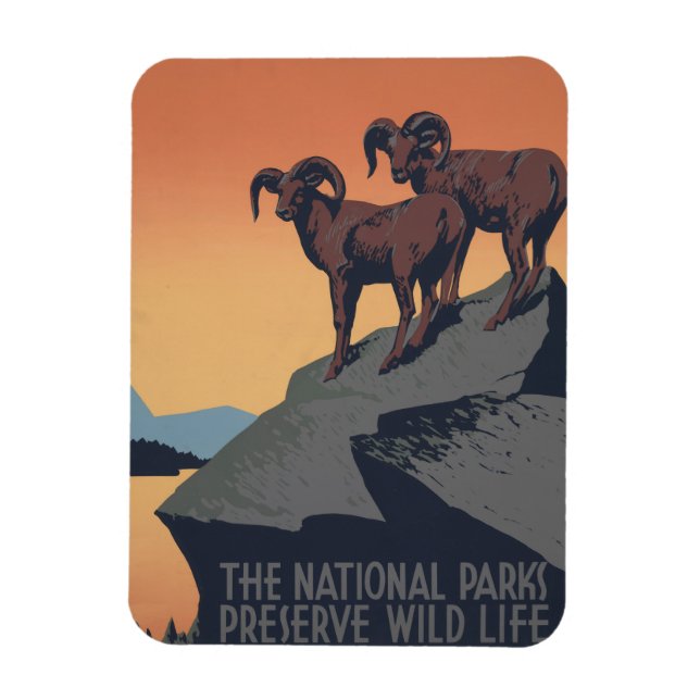 Vintage Poster Promoting Travel To National Parks Magnet (Vertical)