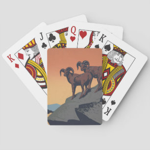 Vintage Poster Promoting Travel To National Parks Playing Cards