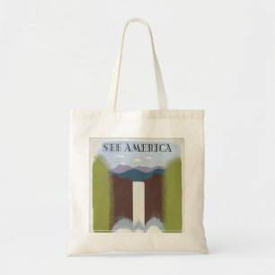 Vintage Poster Promoting Travel To National Parks. Tote Bag