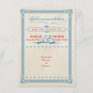 Vintage Poster Red, White & Blue Accommodations Enclosure Card