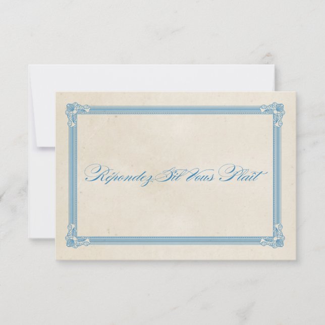 Vintage Poster Red, White & Blue Wedding & RSVP (Front)