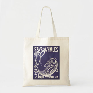 Vintage poster "Save the Whales", International Tote Bag