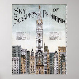 Vintage Poster - Sky Scrapers of Philadelphia