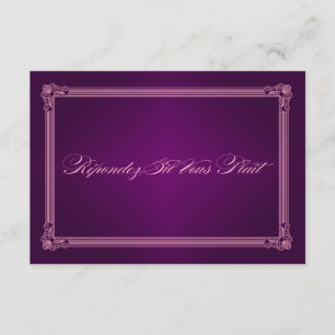 Vintage Poster Style Purple RSVP Cards