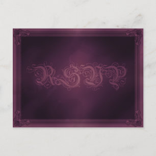 Vintage Poster Style Purple RSVP Postcard