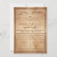 Vintage Poster Style Sepia DIY Wedding Invitation