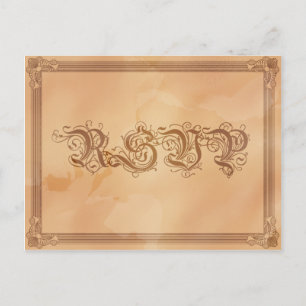Vintage Poster Style Sepia RSVP Postcard