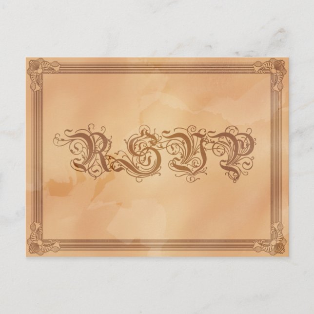 Vintage Poster Style Sepia RSVP Postcard (Front)