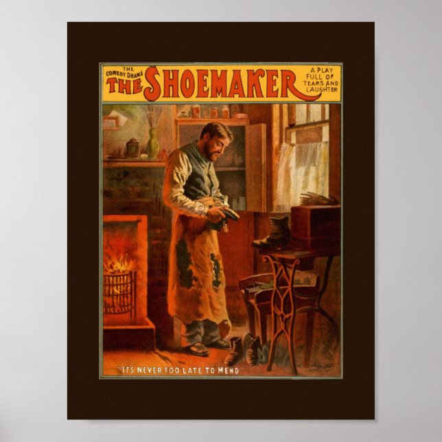 Vintage Poster THE SHOEMAKER Drama Comedy Play (Front)