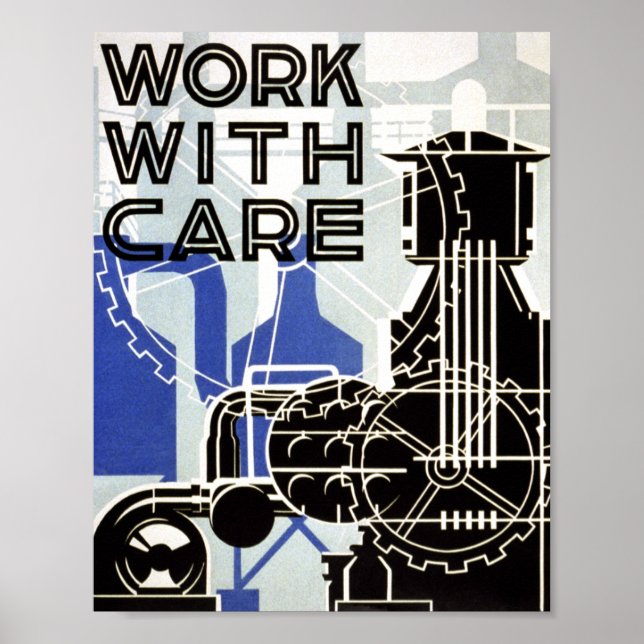 Vintage Poster - Work With Care - POSTER (Front)