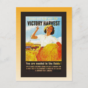 Vintage poster, World War II, Victory Harvest Postcard