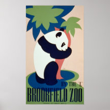 Vintage Posters,Brookfield Zoo Panda Bear WPA