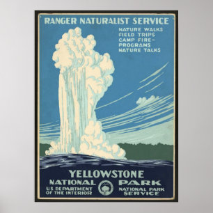 Vintage Posters, Yellowstone National Park Geyser Poster