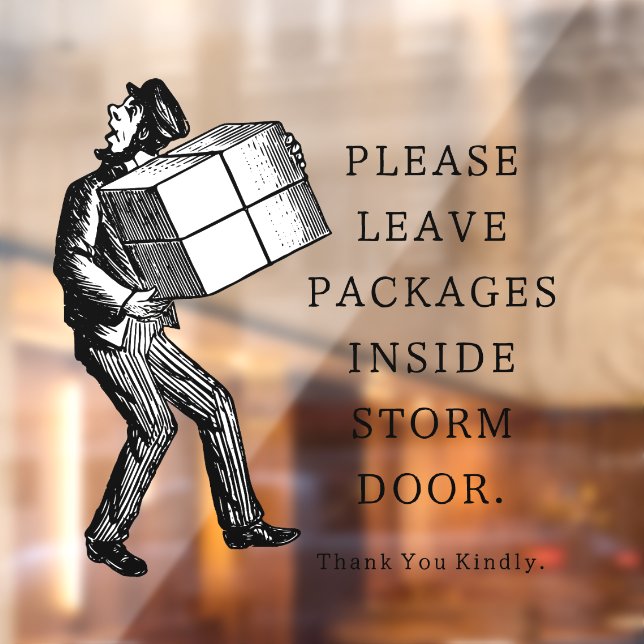 Vintage Postman Package Placement Window Cling (Sheet 2)