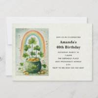 Vintage Pot of Gold and Rainbow Birthday