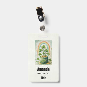 Vintage Pot of Gold and Rainbow ID Badge