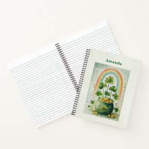 Vintage Pot of Gold and Rainbow Notebook