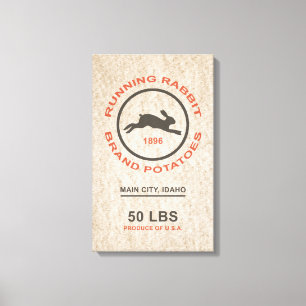 Vintage Potato Sack Canvas Print