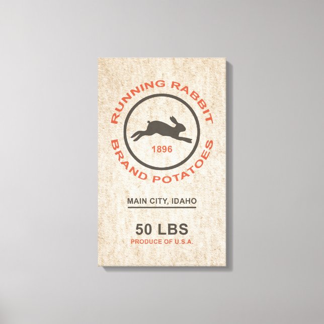 Vintage Potato Sack Canvas Print (Front)