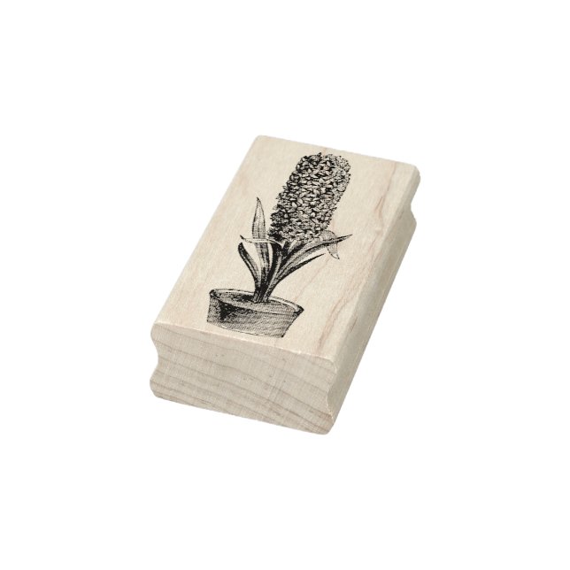 Vintage Potted Hyacinth Rubber Art Stamp (Stamp)