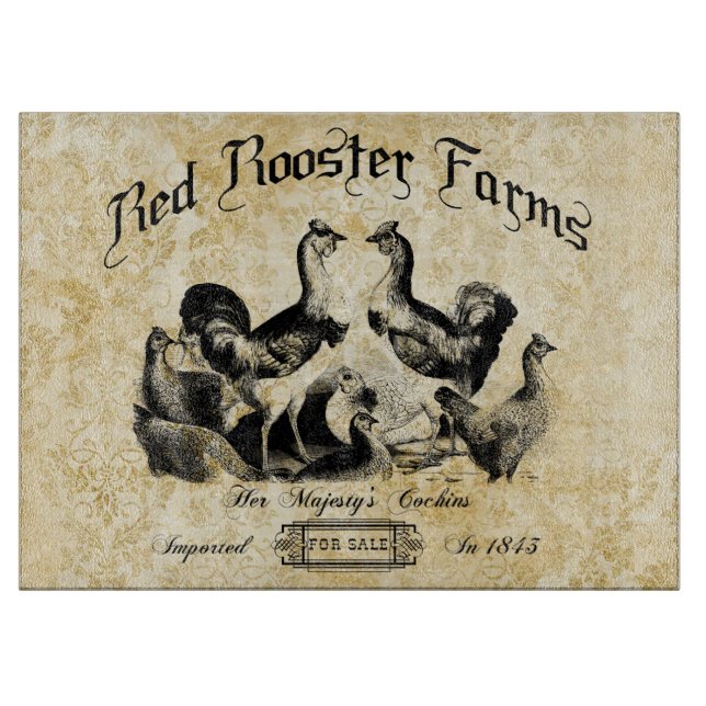 Vintage Poultry Farm Advertisement  Cutting Board (Front)