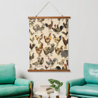 Vintage Poultry of the World Chicken Breed Art