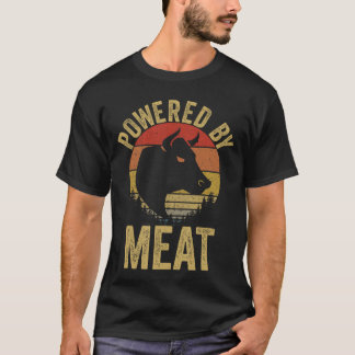 Vintage Powered by Meat Carnivore Meat Eater frien T-Shirt
