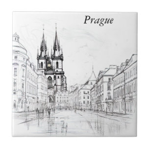 Vintage Prague Ceramic Tile
