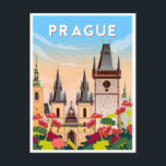 vintage prague Czech Republic République tchèque Postcard<br><div class="desc">vintage,  retro,  travel,  modern,  watercolor,  prague,  Czech Republic,  République tchèque,  tourism, </div>