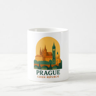 Vintage Prague Czech Republic Travel Retro Coffee Mug