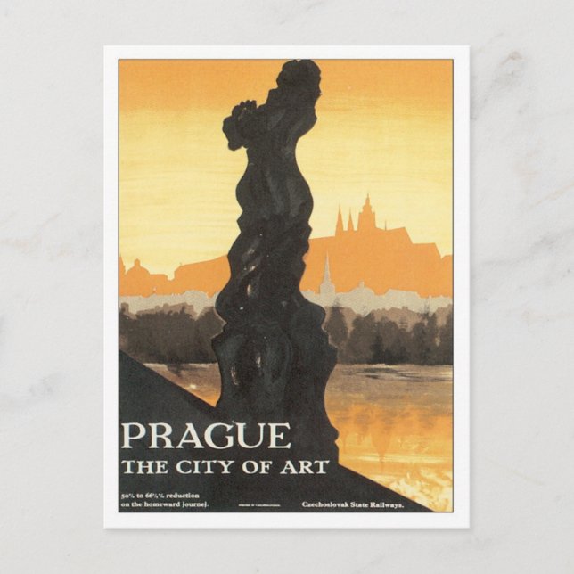 Vintage Prague Czechoslovakia Postcard (Front)