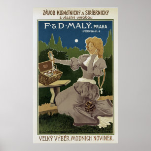 Vintage Praha Jewellery and Silverware Ad Poster